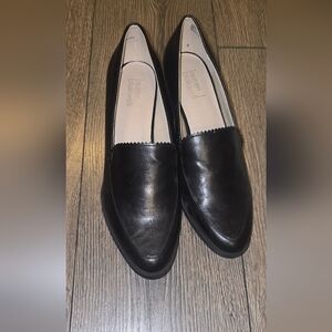 Lauren Blakwell Gwen Pump Black Scalloped Trim Size 9 Classic Black Heel Preppy